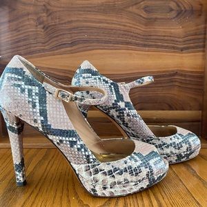 Coach Shawna Snake Skin Peep Toe Pumps